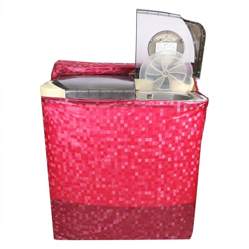 Fabfurn Semi-Automatic Washing Machine Cover  (Width: 84 cm, Red)