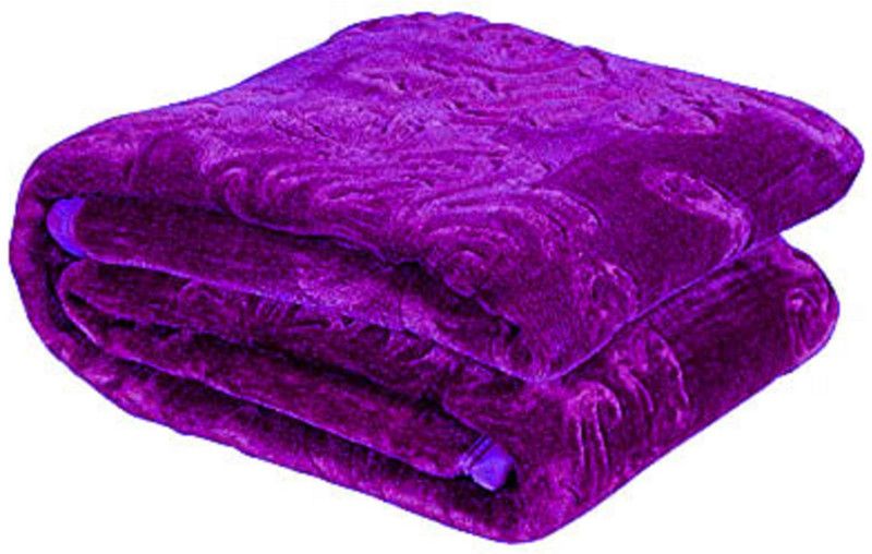AUBORON Embroidered Double Quilt for Heavy Winter  (Microfiber, Purple)