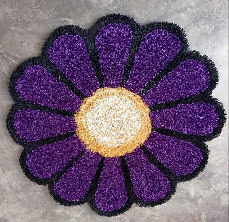 BeautifulGhar Creations Polyester Floor Mat  (Purple, Medium)