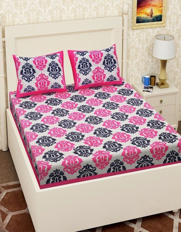 Cotton Queen Bed Spread  (Pink)