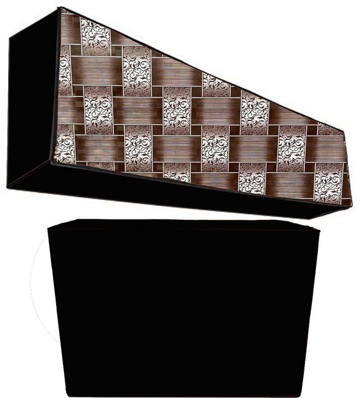 JM Homefurnishings Air Conditioner Cover  (Width: 114 cm, Brown, Black)