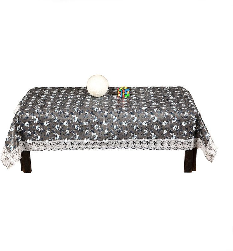 JBS Handloom Printed 6 Seater Table Cover  (Grey, Plastic)