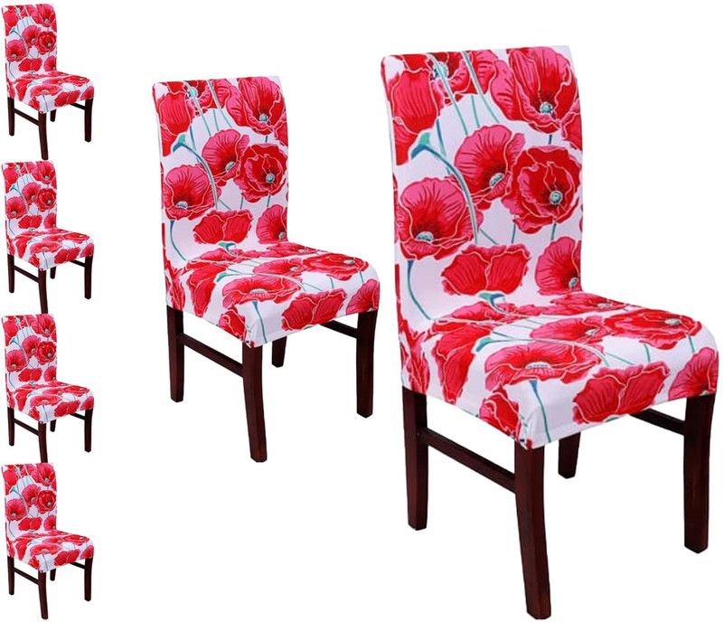 VRSS Polycotton Floral Chair Cover  (Multicolor-29 Pack of 6)