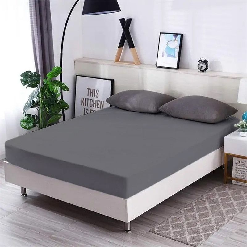 AVI Fitted Queen Size Waterproof Mattress Cover  (Grey)