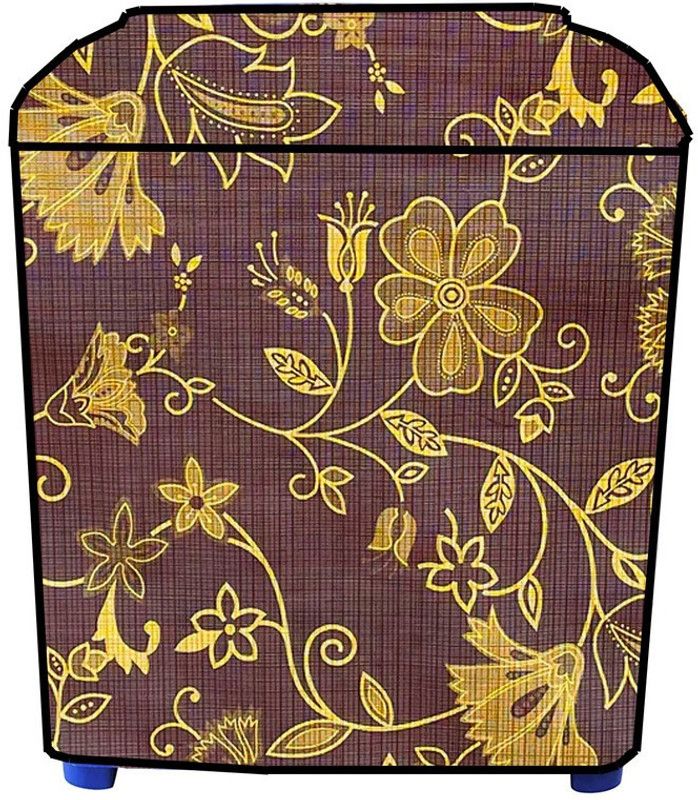 Delideal Semi-Automatic Washing Machine Cover  (Width: 56 cm, Dark Brown, Gold)
