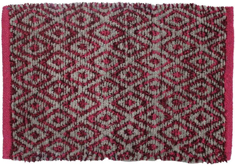 Rhome Cotton Door Mat  (Maroon, Medium)