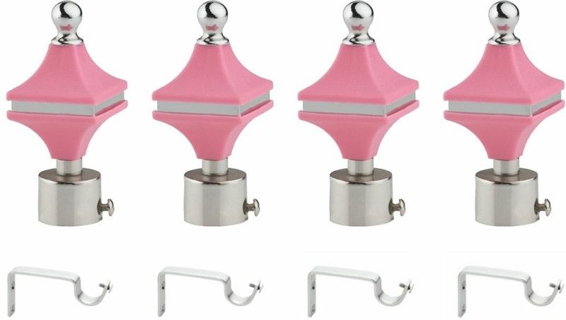 Inkart Pink Rod Rail Bracket, Curtain Knobs Metal  (Pack of 8)