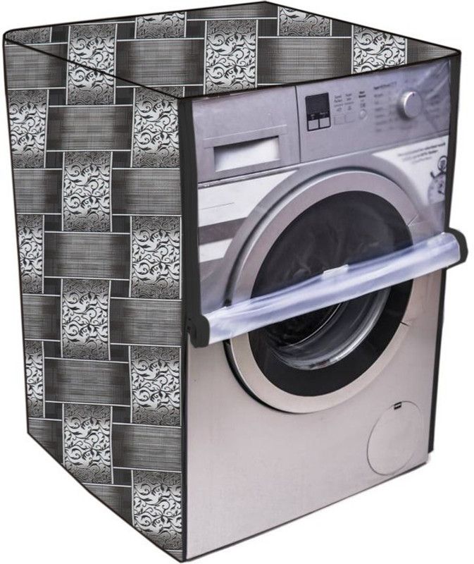 Fabrious Front Loading Washing Machine Cover  (Width: 63 cm, Gray, White)