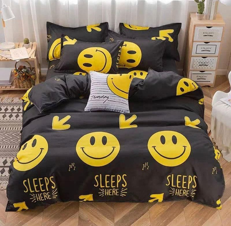Skytex Cartoon Double Comforter for Mild Winter  (Cotton, Black)