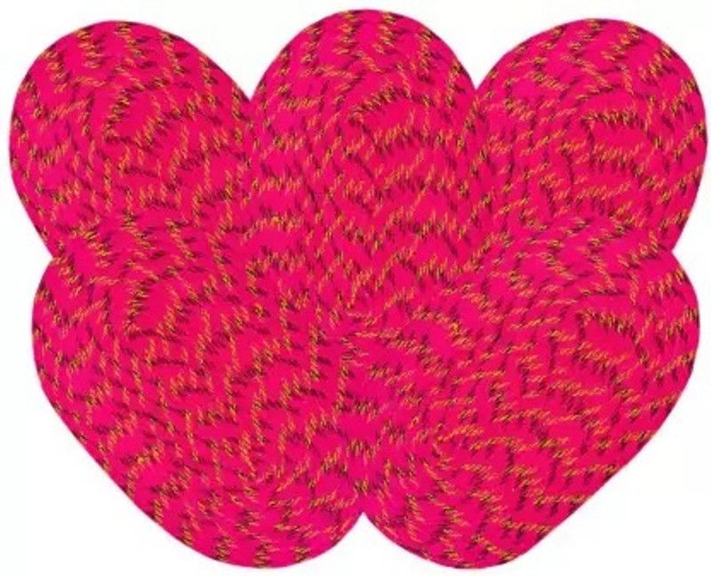 AMB Cotton Floor Mat  (Pink, Medium, Pack of 5)
