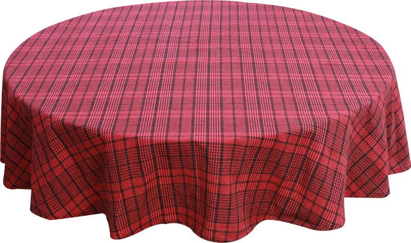 OASIS Checkered 6 Seater Table Cover  (Red, Cotton)