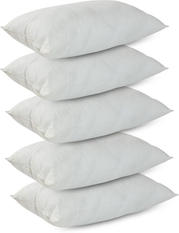 HARI SHANKAR TRADING COMPANY Microfibre Solid Sleeping Pillow Pack of 5  (White)
