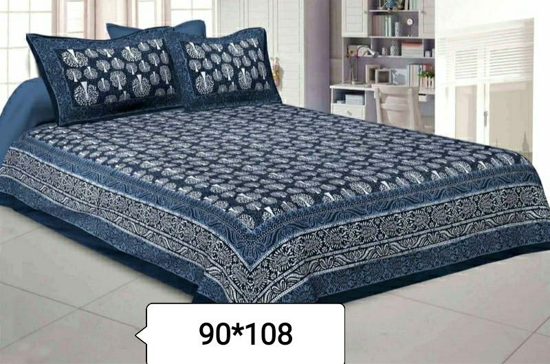 JAIN-HOUSE 140 TC Cotton King Printed Flat Bedsheet  (Pack of 1, Multicolor)