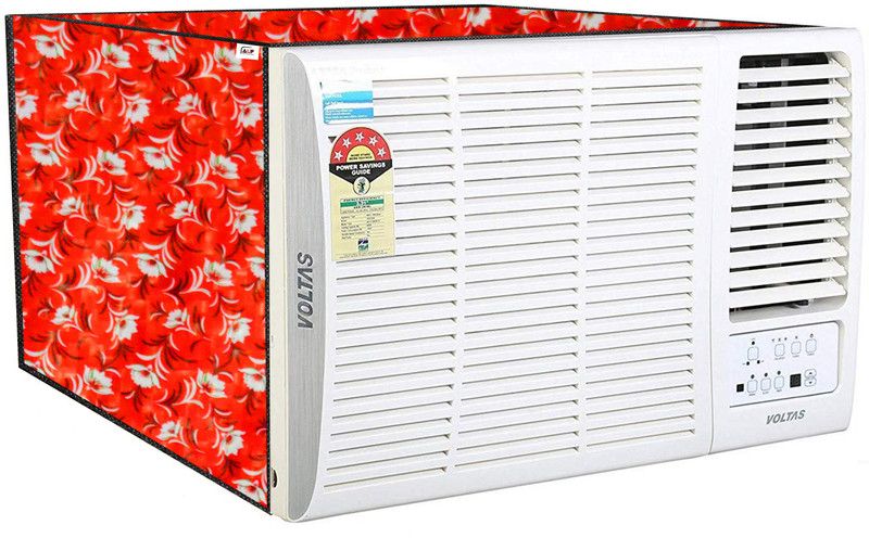 Auf Air Conditioner Cover  (Width: 68.58 cm, Red,White)