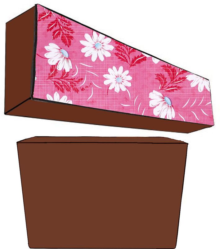 JM Homefurnishings Air Conditioner Cover  (Width: 102 cm, Red, White)