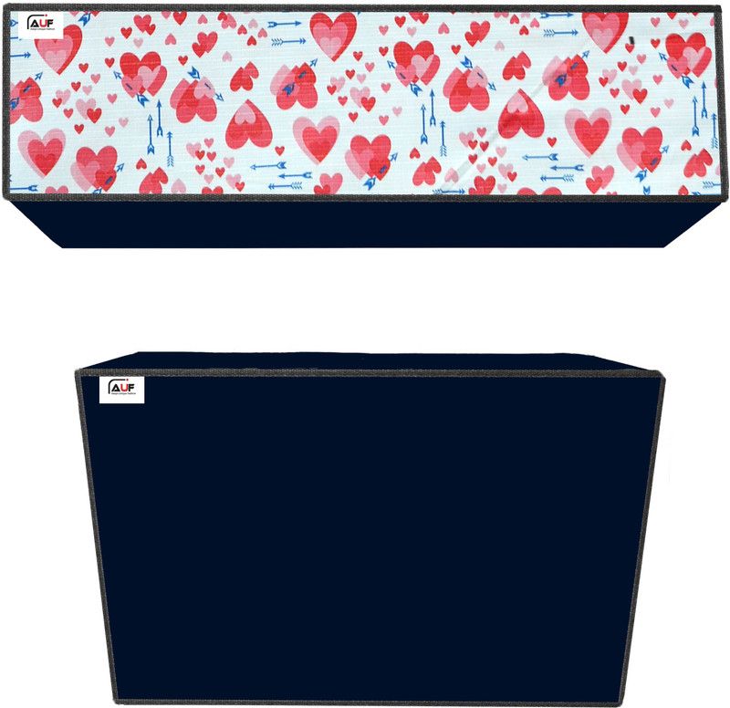 AAVYA UNIQUE FASHION Air Conditioner Cover  (Width: 91 cm, White,RedHeart)