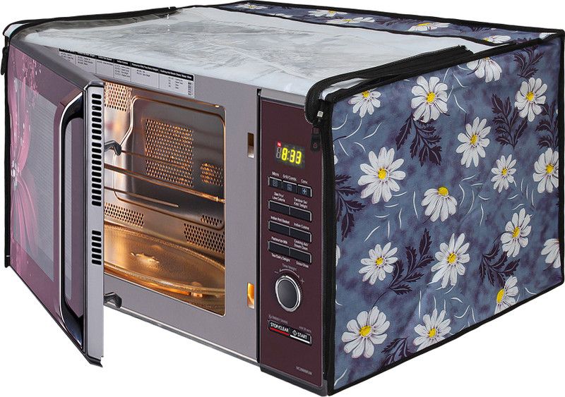 Glassiano Microwave Oven Cover  (Width: 50.8 cm, White::Grey)