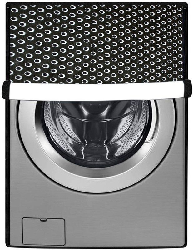 Nitasha Front Loading Washing Machine Cover  (Width: 92 cm, Black, White)