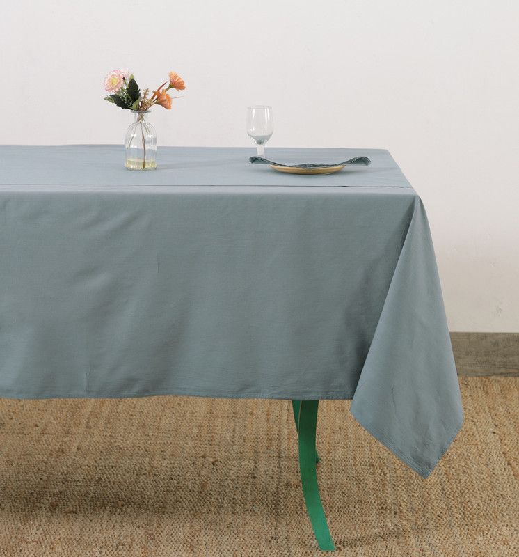 Ravaiyaa - Attitude Is Everything Solid 4 Seater Table Cover  (Grey, Cotton)