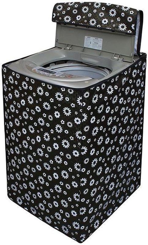 KingMatters Top Loading Washing Machine Cover  (Width: 56 cm, Black, White)