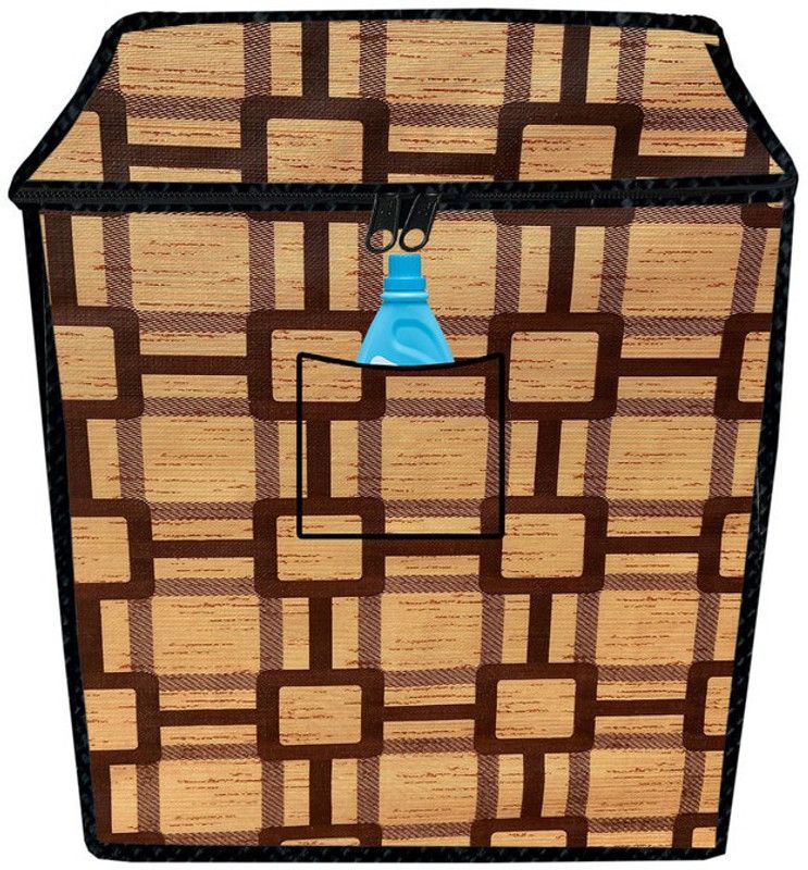 JM Homefurnishings Semi-Automatic Washing Machine Cover  (Width: 81 cm, Gold Sand, Clinker)