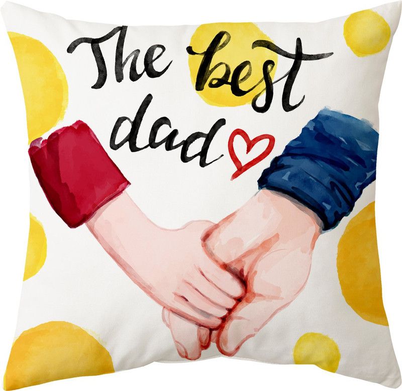 Tarun Crafts Father's Day Microfibre Quotes Floor Cushion Pack of 1  (Multicolor)