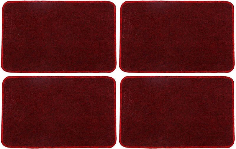 KUBER INDUSTRIES Microfiber Bathroom Mat  (Red, Free, Pack of 4)