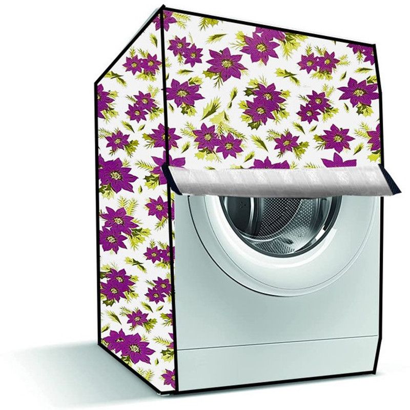 Delideal Front Loading Washing Machine Cover  (Width: 59 cm, Purple, White)