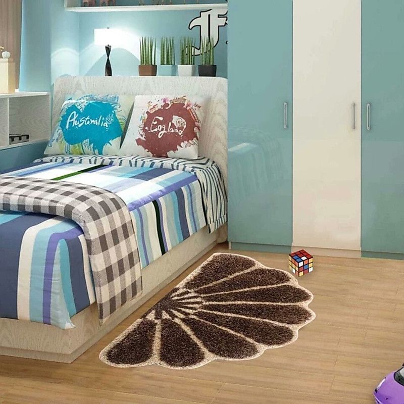 Bhagwati fabb Brown Polyester Carpet  (51 cm, X 135 cm, Abstract)