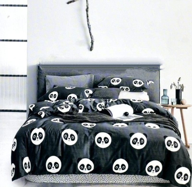 Threads&Treads 180 TC Polycotton Double Printed Flat Bedsheet  (Pack of 1, Black)