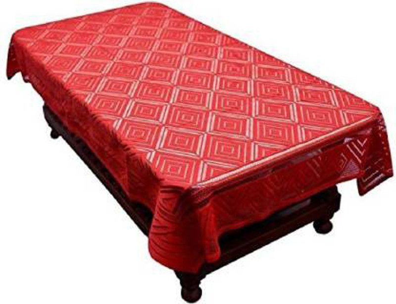 Shri Ganesh Handloom Self Design 4 Seater Table Cover  (Red, Cotton)