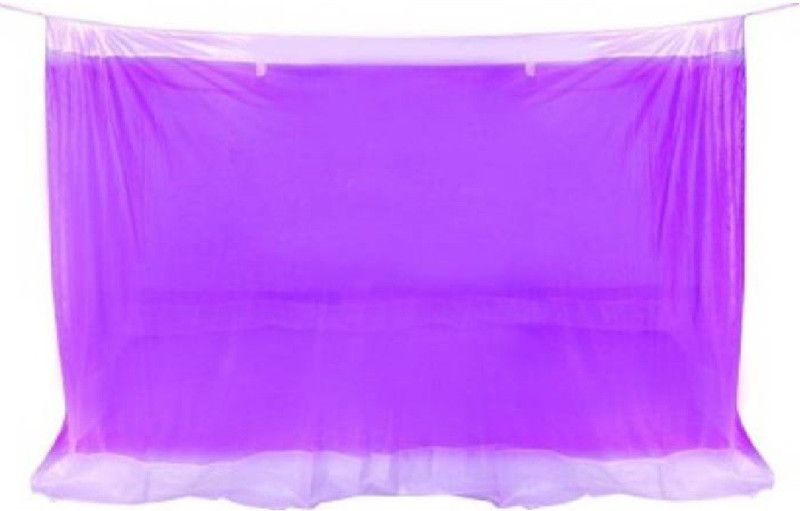 AAHELEE Nylon Adults Washable Double Bed Mosquito Net  (Purple, Bed Box)