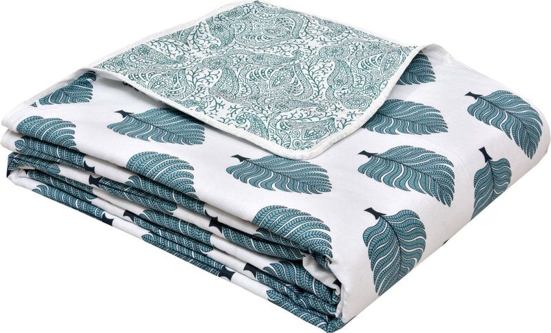 VED Printed Single Dohar for AC Room  (Cotton, Green Leaf-7)
