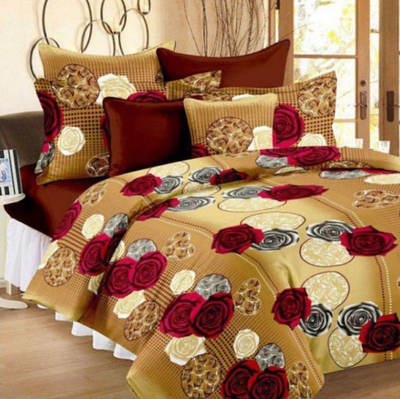 Polycotton Double Printed Bedsheet  (Pack of 1, Multicolor)