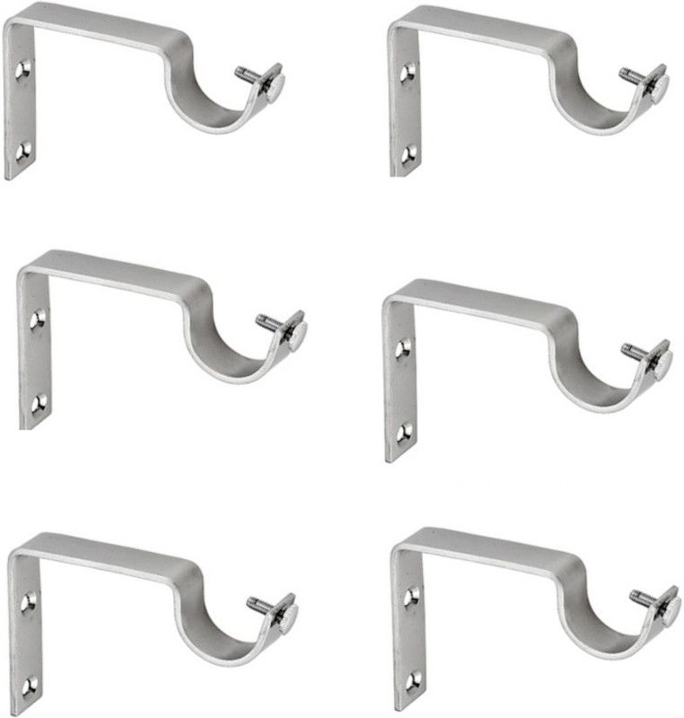 Sunglova Silver Curtain Rods Metal  (Pack of 6)