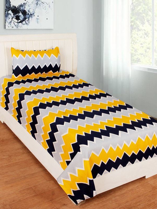 KTB TRENDS 144 TC Cotton Double Geometric Flat Bedsheet  (Pack of 1, Multicolor)