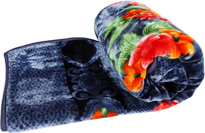 SHALRA Floral Double Mink Blanket for Heavy Winter  (Microfiber, Multicolor)