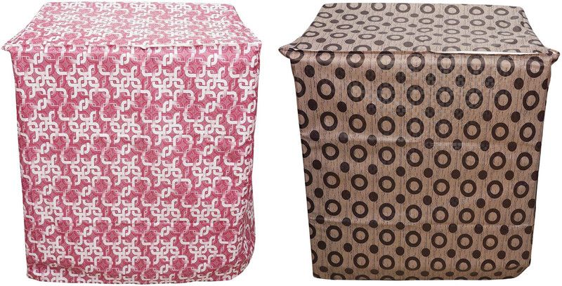 Da Anushi Semi-Automatic Washing Machine Cover  (Width: 60 cm, Pink Pipe, Dark Brown Round)