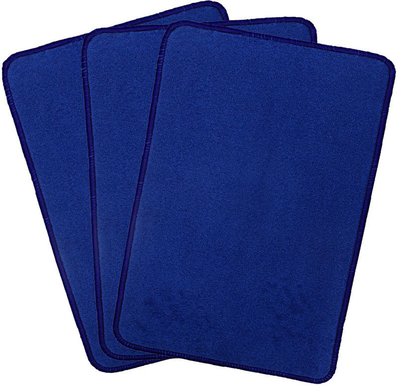 KUBER INDUSTRIES Microfiber Door Mat  (Blue, Free, Pack of 3)