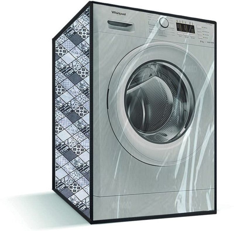 JM Homefurnishings Front Loading Washing Machine Cover  (Width: 74 cm, Grey, White)