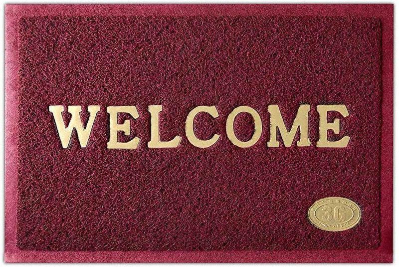 PRESTIGE PVC (Polyvinyl Chloride) Door Mat  (Maroon, Large)
