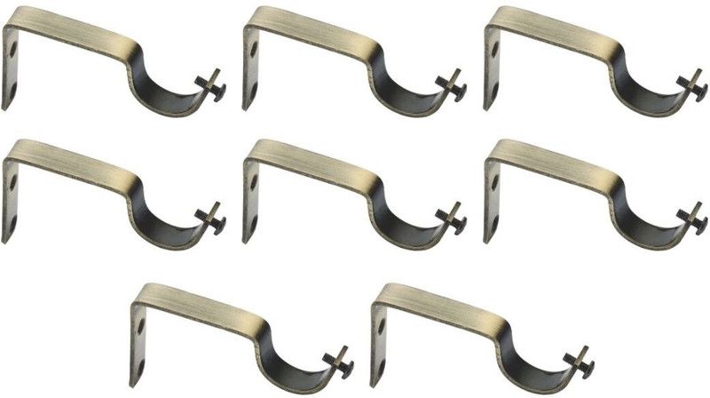 METZO Brown Curtain Knobs, Rod Rail Bracket Metal  (Pack of 8)