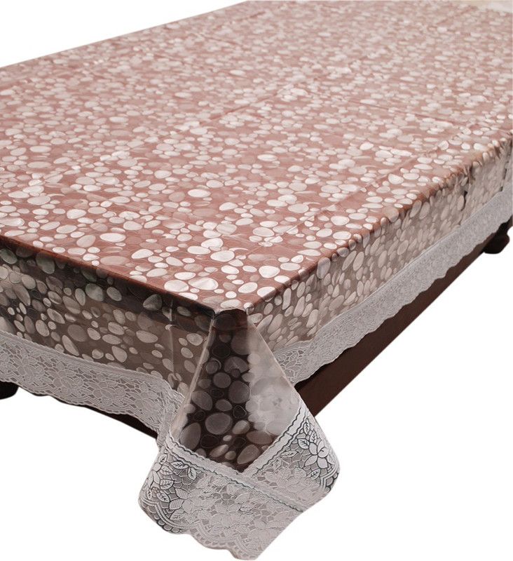 E-Retailer Geometric 4 Seater Table Cover  (White, PVC)