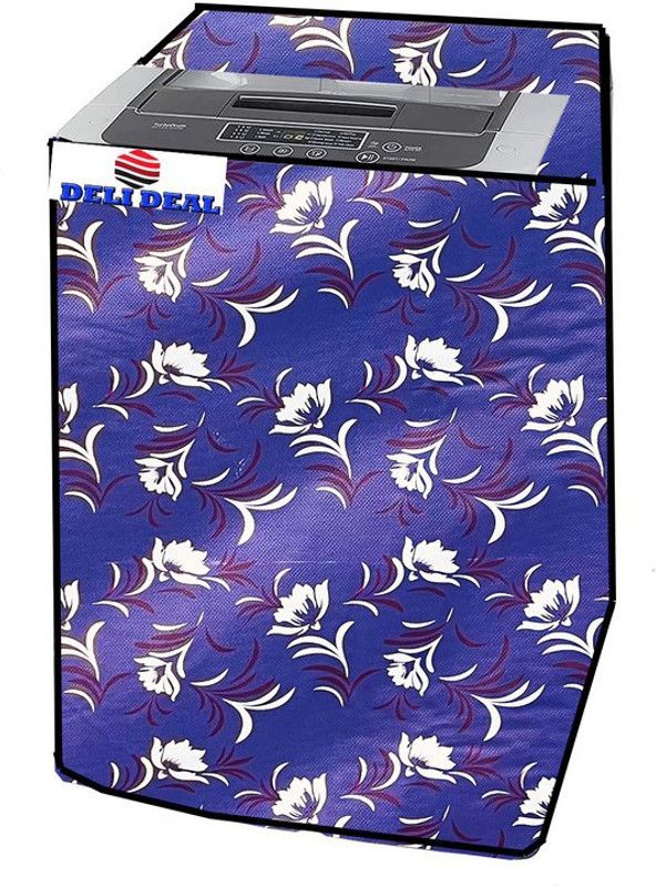 Delideal Top Loading Washing Machine Cover  (Width: 59 cm, Purple, White)