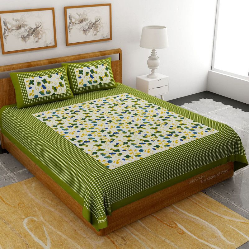 Bombay Spreads 120 TC Cotton Double Printed Flat Bedsheet  (Pack of 1, Multicolor)