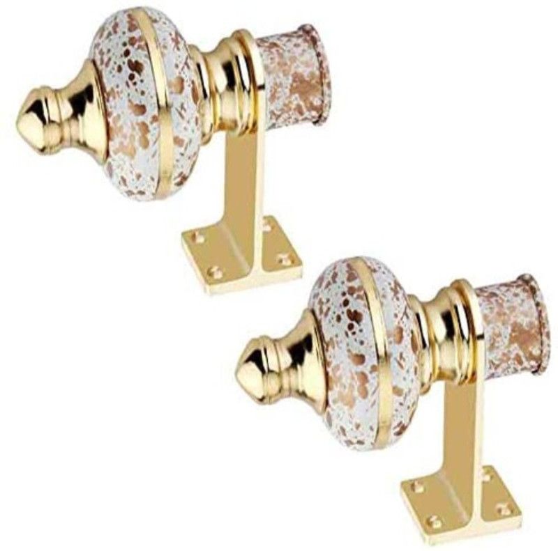 Ameera Homey Deco White Rod Rail Bracket  (Pack of 2)