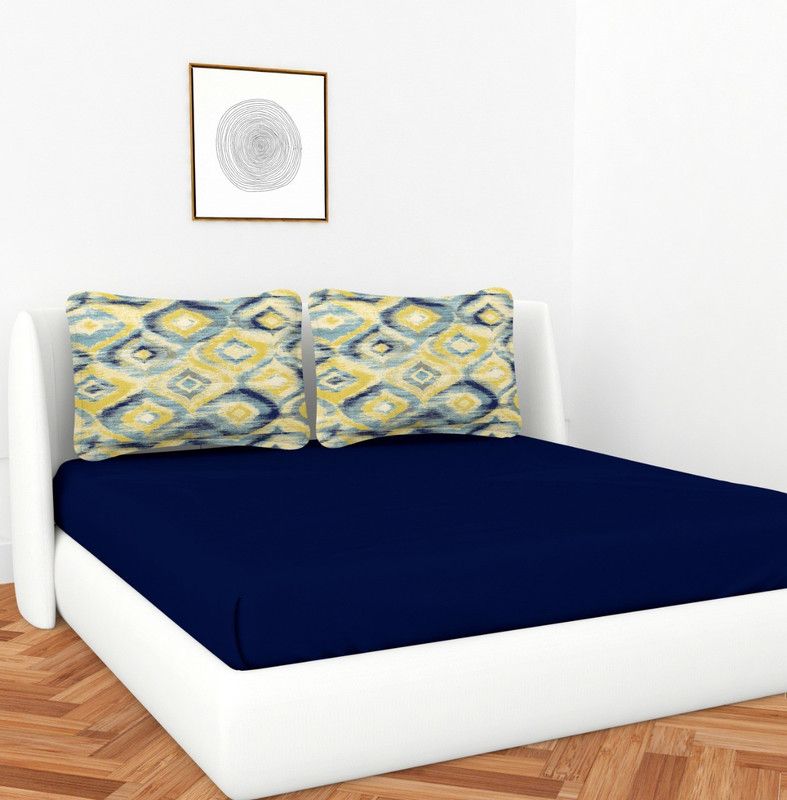 STAR HOME FURNISHINGS 250 TC Cotton Double Solid Flat Bedsheet  (Pack of 1, Navy)