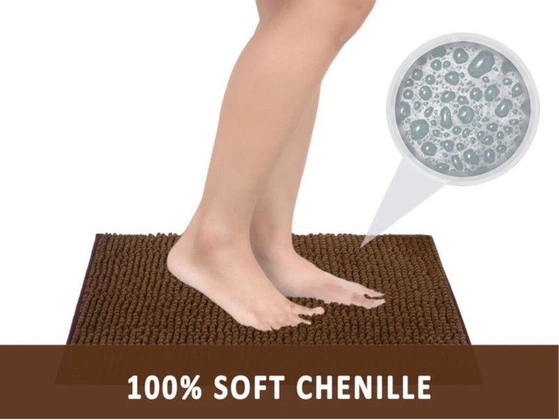 SHAKRIN Cotton Bathroom Mat  (Brown, Medium)