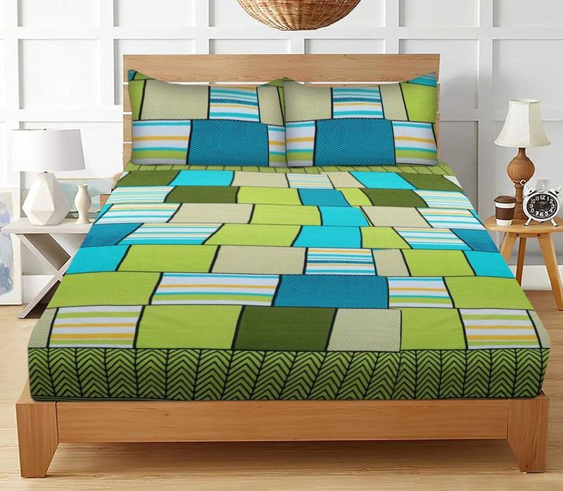 144 TC Microfiber Double Bedsheet  (Pack of 1, Multicolor)
