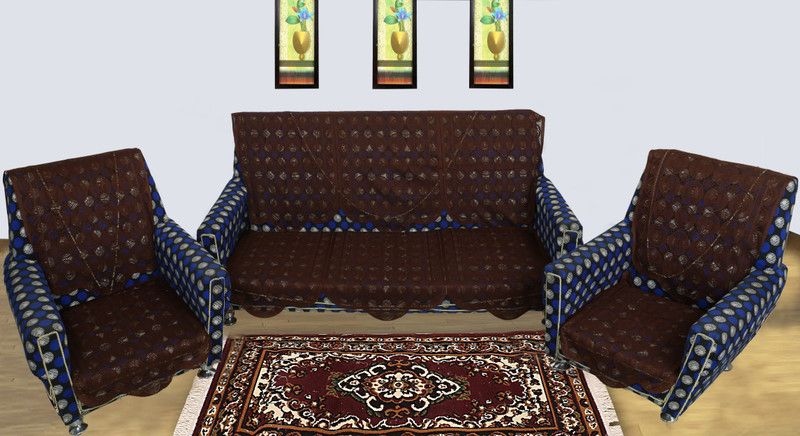 KUBER INDUSTRIES Cotton Floral Sofa Cover  (Brown Pack of 6)